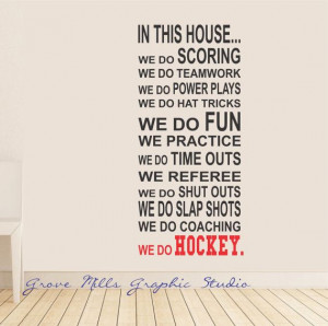We Do Hockey Wall Decal - Hockey wall decal - House Rules Decal ...