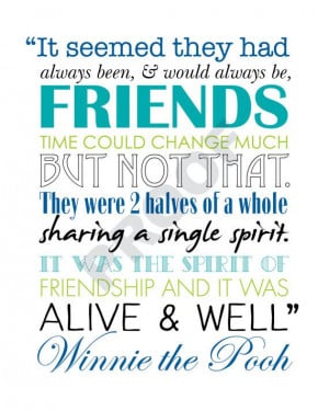 Printable WINNIE THE POOH Friendship Quote by JaydotCreative