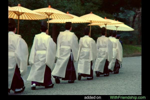 Shinto priests in procession