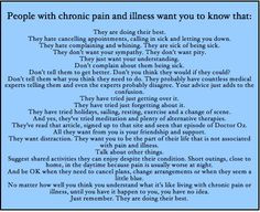 people with chronic pain and illness want you to know that they are ...