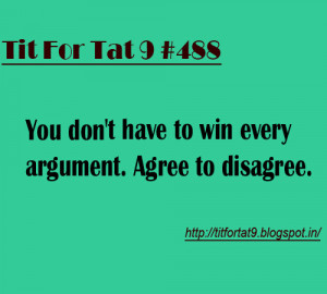 Tit For Tat 9: Agree to disagree