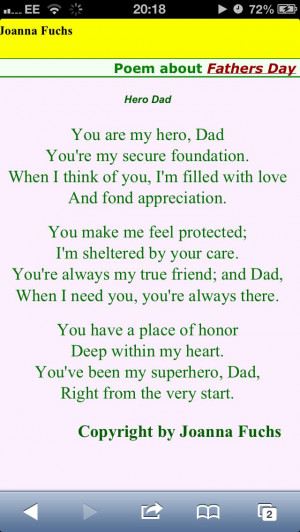 From daughter to dad, perfect poem