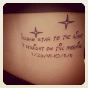 My Peter Pan tattoo in memory of my grandfather. We shared a special ...