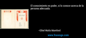 si lo conoce acerca de la persona adecuada Ethel Watts Mumford
