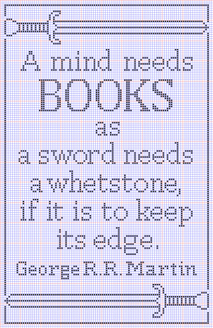 Cross stitch a book quote