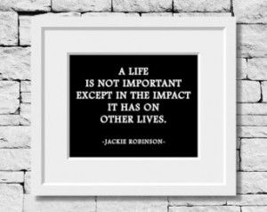 Jackie Robinson Quote, Baseball Quote, Sports Print, Typography Print