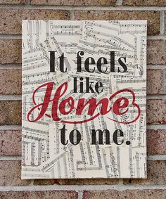 It Feels Like Home to Me Canvas Art on Sheet Music by StoicDesign ...