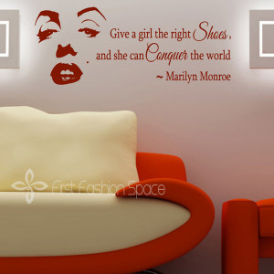 New 2014 MARILYN MONROE QUOTE - The Right Shoes Vinyl Wall Art Decal ...