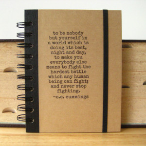 Notebook e.e. cummings Blank Book Inspirational Quote Journal ...