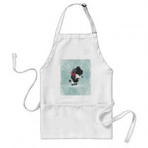 Cute elegant French poodle girly cartoon Aprons