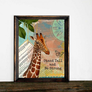 Giraffe Art Print 8x10 Inspirational Quote Art by BrookeMontesArt, $13 ...