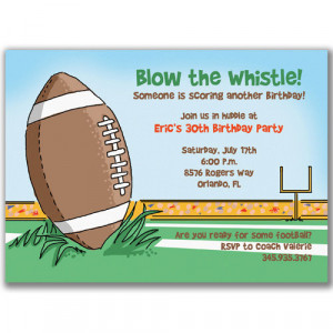 Football Invitations for Boys Birthday Party or Super Bowl Party