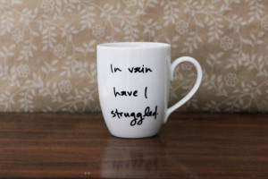 In vain have I struggled - Jane Austen quote mug - Mr. Darcy