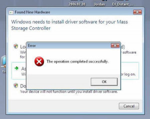 have an error message appearing in Windows...