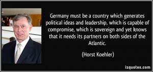 Germany must be a country which generates political ideas and ...