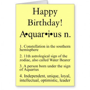 Aquarius Zodiac Birthday Card