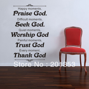 Lettering Quotes Wall Decal Decor God Christian Praise Home Stickers ...
