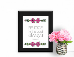 Wall Art Print Quote: Rejoice In The Lord Always