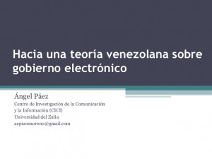 Hacia una teoría venezolana sobre gobierno electrónico