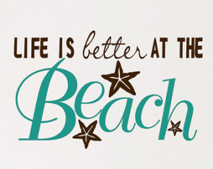 life is better at the beach wall de cal beach decor vinyl lettering ...