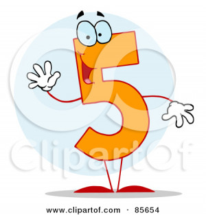 ... RF) Clipart Illustration of a Friendly Number 5 Five Guy by Hit Toon