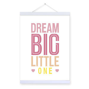 ... Pink-Minimalist-Poster-Kids-Room-Wall-Art-Quotes-Gifts-Canvas-Painting