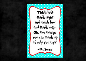 Dr. Seuss Quote Print - Classroom poster or nursery print - digital ...