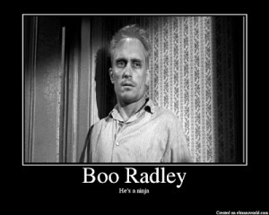 hang back like boo radley during discussions of race