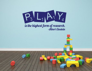 ... of Research Albert Einstein Quote Playroom Decal Childrens Wall Decal