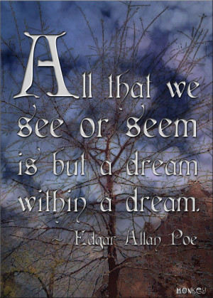 ... see or seem is but a dream within a dream. -- Edgar Allan Poe #Quote