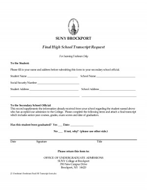 High School Transcript Request Template