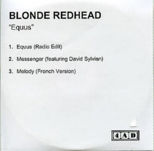 Blonde Redhead Equus - 3-track - Featuring David Sylvian UK Promo CD-R ...