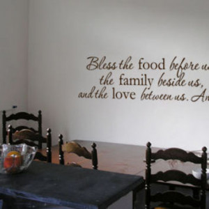 Bless this food, family, love Amen Vinyl Wall Art Decal