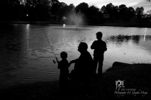 Family portrait during a fishing trip with a Dad and his boys. photo ...