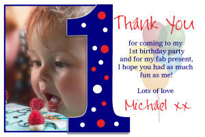 ... Personalised 1st First Birthday Thank you Thankyou PHOTO Cards N191
