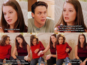 charmed, funny, leo, phoebe, phoebe me, piper, witch