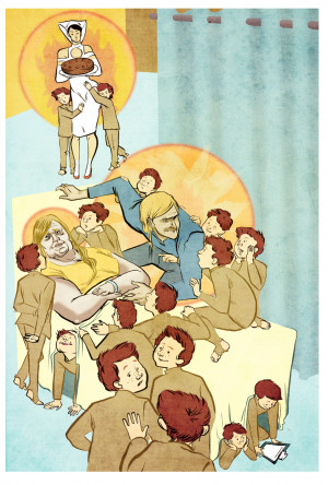 Linda astonished and rather alarmed them. A group stood clustered at ...