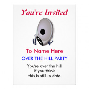 CD Player Over The Hill Birthday Party Invitation