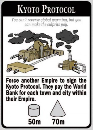 ... image of one of the cards from the game, War on Terror: Kyoto Protocol