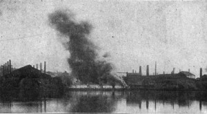 Description Homestead strike burning barges.jpg