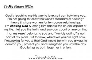 To my future wife.
