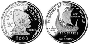 The 2000 Leif Ericson Silver Dollar was issued by the United States ...