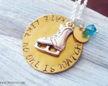 Skate Like No One Is Watching figur e skating quote necklace, with ice ...
