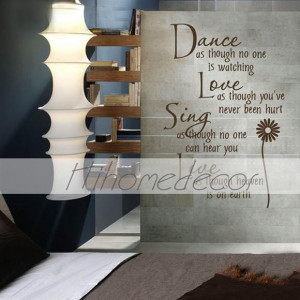 Dance Love Sing Live Inspirational Quotes Letter Home Room Decor ...
