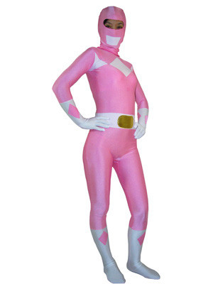 pink ranger spandex superhero costume
