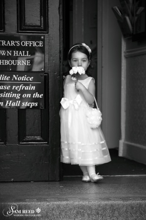 Bridesmaid at the registry office in ashbourne