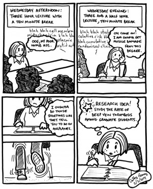 Comic about the unexpected physical side effects of graduate school