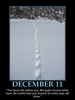DECEMBER 11 ~ INSPIRATIONAL ADVENT CALENDAR ~ Tracks in the Snow