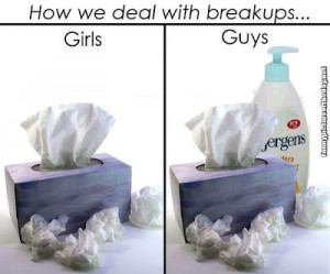 How We Deal With Break Ups Guys Vs Girls Funny Tissues Men's Humor