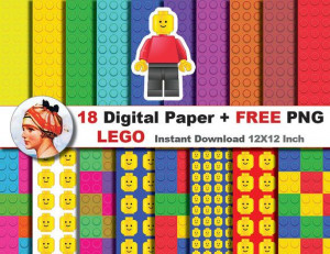 18 x Lego paper FREE png Digital paper patterns by JonyRama